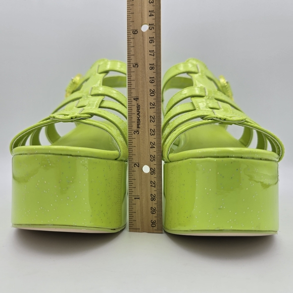 NWOT CIRCUS NY Sam Edelman Golda Platform Sandals—Wasabi (Sparkly Glitter Green) - Picture 6 of 16